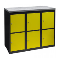 Compartment cabinet, with table top 1200, 6 cells