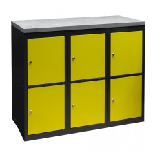 Compartment cabinet, with table top 1200, 6 cells