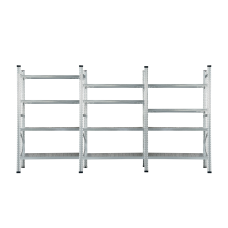 Metal rack set 1972x4500x500 mm, 3 sections, 12 shelves