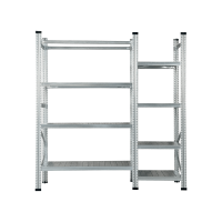 Metal rack set 1880x1972x500 mm, 2 sections, 7 shelves, 1 shelf for tires