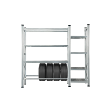 Metal rack set 2400x1972x500 mm, 2 sections, 7 shelves, 1 shelf for tires