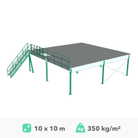 Mezzanine platform 10x10m, 350kg/m²