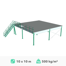 Mezzanine platform 10x10m, 500kg/m²