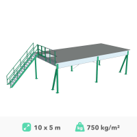 Mezzanine platform 10x5m, 750kg/m²