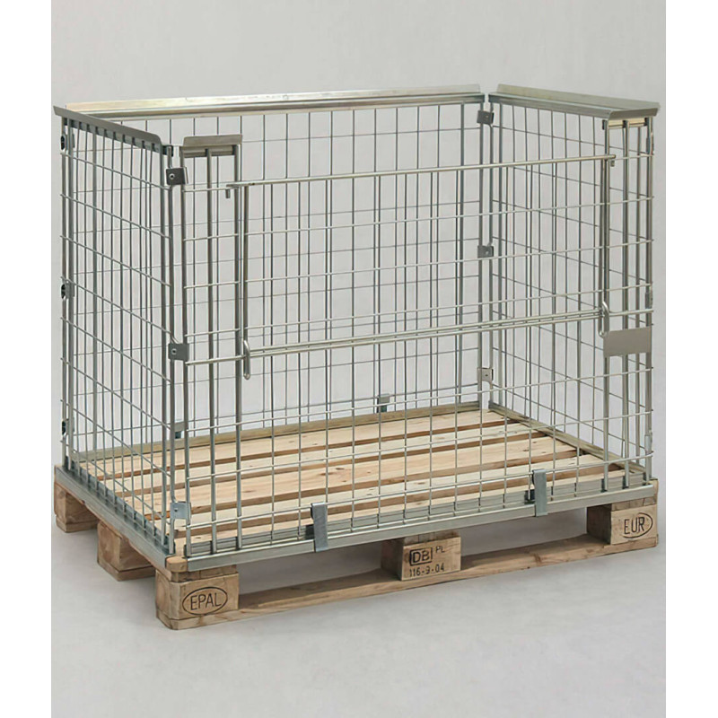 Pallet container with grid edges