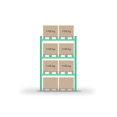 Pallet rack 3500x1800mm / 8 pallets / 0+3 shelves