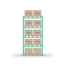 Pallet rack 4000x1800mm / 10 pallets / 0+4 shelves