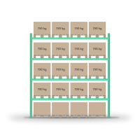 Pallet rack 4000x3600mm / 20 pallets / 0+4 shelves