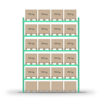 Pallet rack 5000x3600mm / 24 pallets / 0+5 shelves