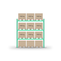 Pallet rack 3000x2700mm / 12 pallets / 0+3 shelves