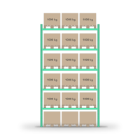 Pallet rack 5000x2700mm / 18 pallets / 0+5 shelves