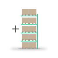 Pallet rack for storage (additional section) 4500x1800mm / 0+4 shelves