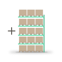 Pallet rack for storage (additional section) 4500x2700mm / 0+4 shelves