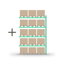 Pallet rack for storage (additional section) 4000x2700mm / 0+4 shelves