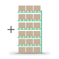 Pallet rack for storage (additional section) 5000x2700mm / 0+5 shelves