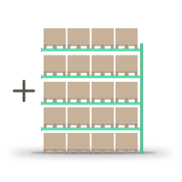 Pallet rack for storage (additional section) 4000x3600mm / 0+4 shelves