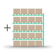 Pallet rack for storage (additional section) 4000x3600mm / 0+4 shelves