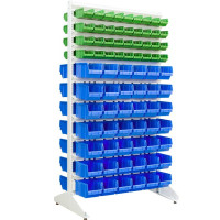 Box stand, double-sided with 120 boxes, 1500 mm