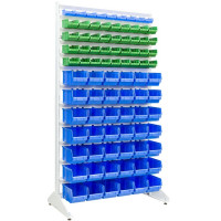 One-sided box stand with 87 boxes, 1800 mm